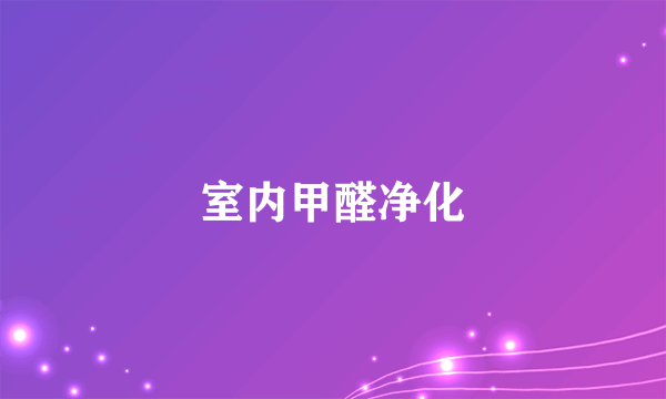 室内甲醛净化