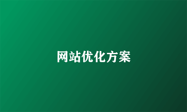 网站优化方案