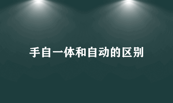 手自一体和自动的区别