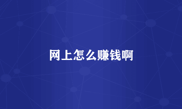 网上怎么赚钱啊