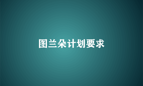 图兰朵计划要求