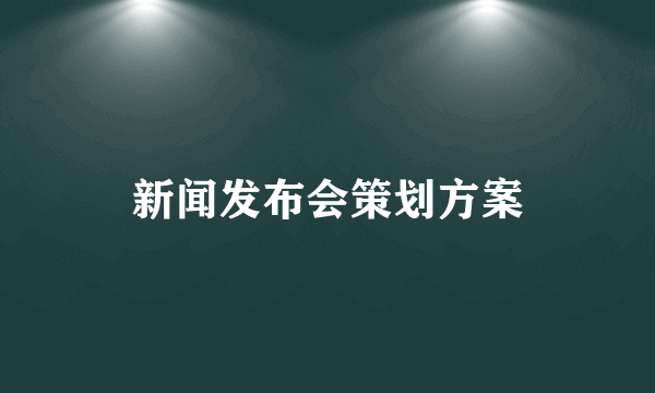 新闻发布会策划方案