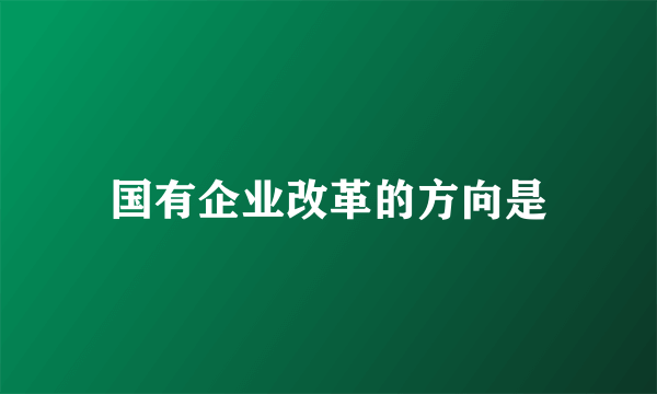 国有企业改革的方向是