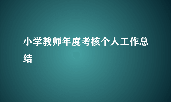 小学教师年度考核个人工作总结