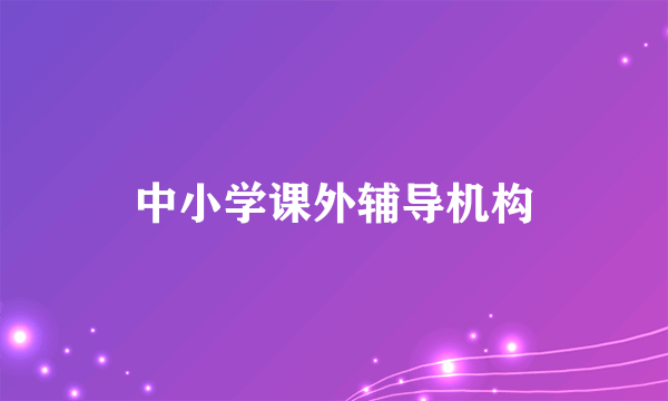 中小学课外辅导机构