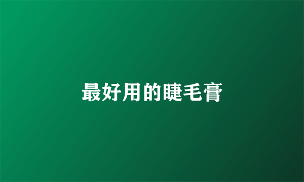最好用的睫毛膏
