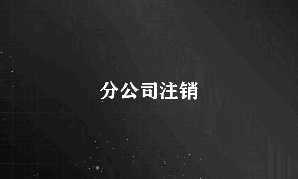 分公司注销