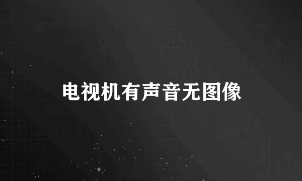 电视机有声音无图像
