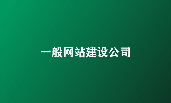 一般网站建设公司