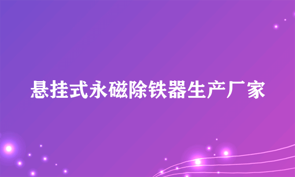 悬挂式永磁除铁器生产厂家
