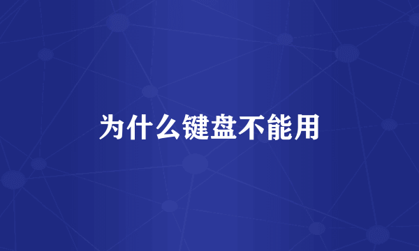 为什么键盘不能用