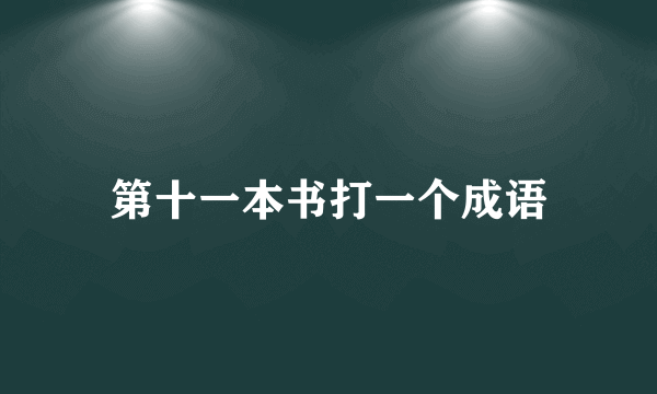 第十一本书打一个成语