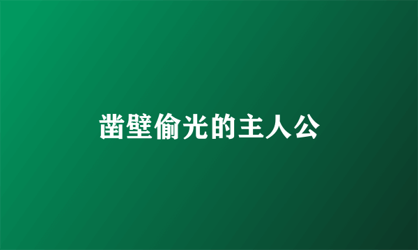 凿壁偷光的主人公