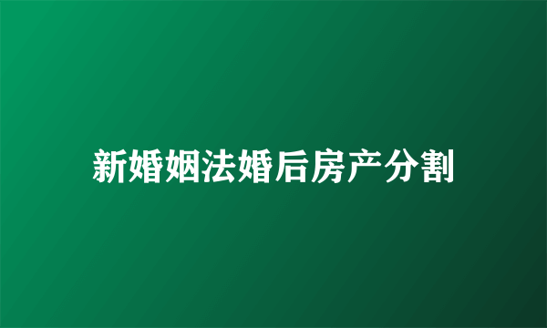 新婚姻法婚后房产分割