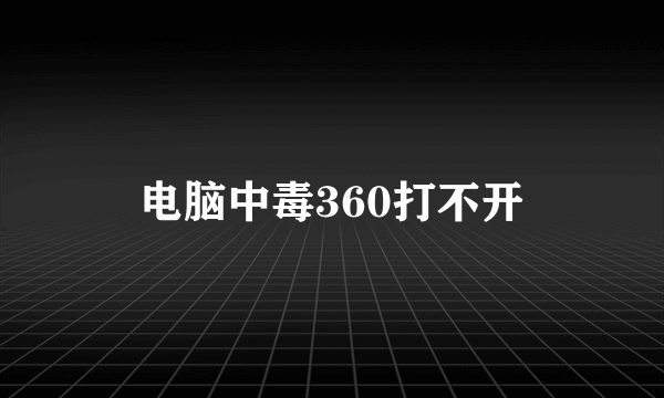 电脑中毒360打不开