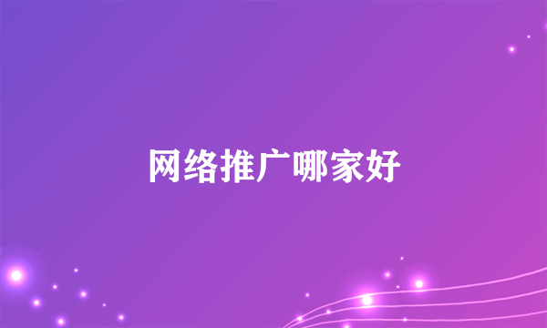 网络推广哪家好