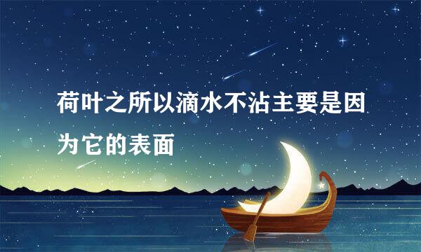 荷叶之所以滴水不沾主要是因为它的表面