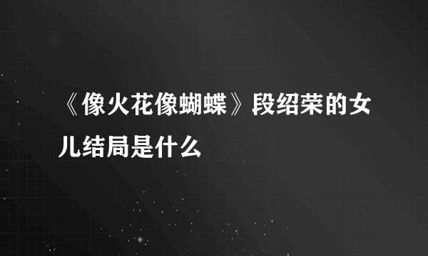 《像火花像蝴蝶》段绍荣的女儿结局是什么