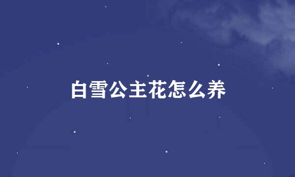 白雪公主花怎么养