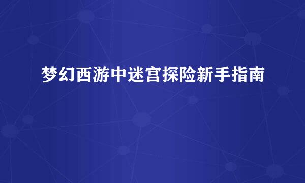 梦幻西游中迷宫探险新手指南