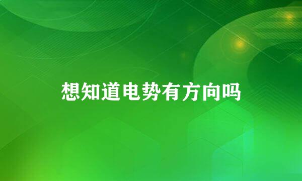 想知道电势有方向吗