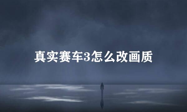 真实赛车3怎么改画质