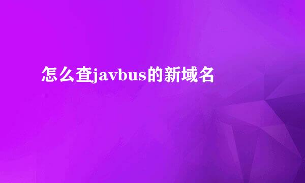 怎么查javbus的新域名