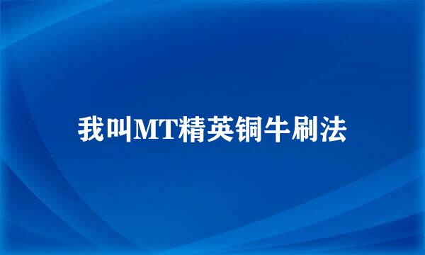 我叫MT精英铜牛刷法