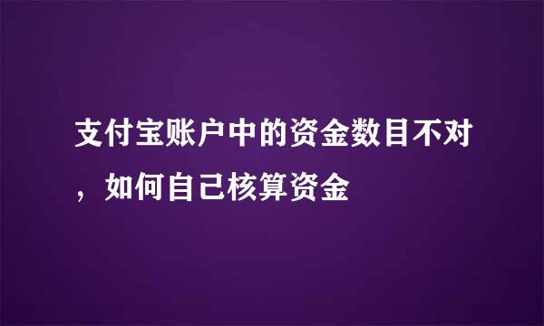 支付宝账户中的资金数目不对，如何自己核算资金