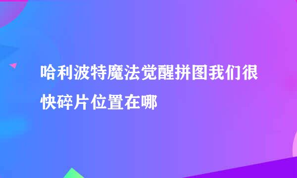 哈利波特魔法觉醒拼图我们很快碎片位置在哪