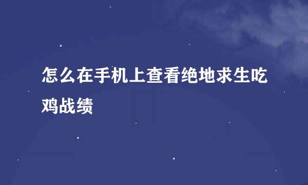 怎么在手机上查看绝地求生吃鸡战绩