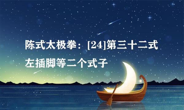 陈式太极拳：[24]第三十二式左插脚等二个式子
