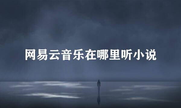 网易云音乐在哪里听小说