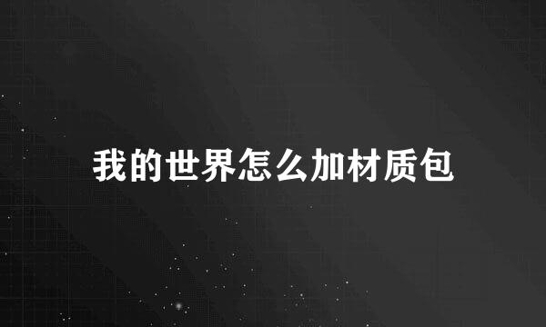我的世界怎么加材质包