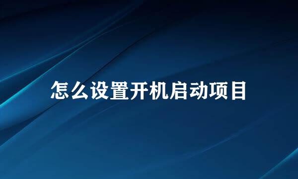 怎么设置开机启动项目