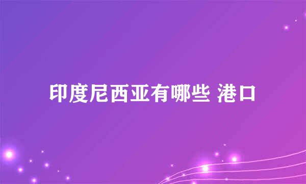 印度尼西亚有哪些 港口