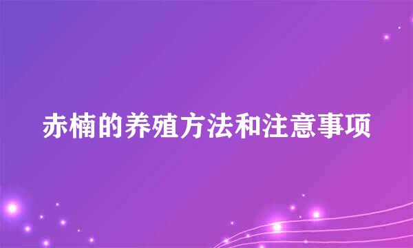 赤楠的养殖方法和注意事项