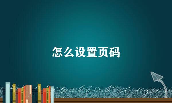 怎么设置页码