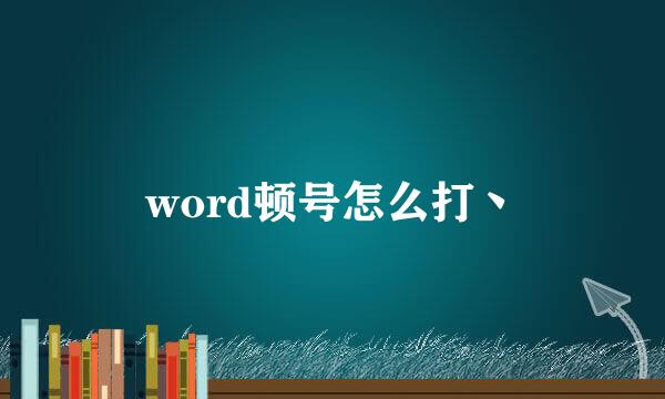 word顿号怎么打丶