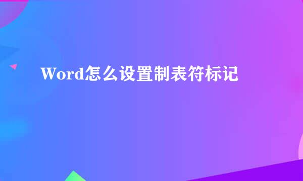 Word怎么设置制表符标记