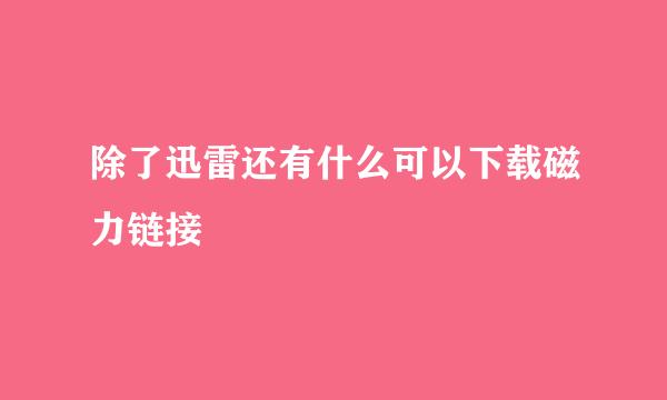 除了迅雷还有什么可以下载磁力链接