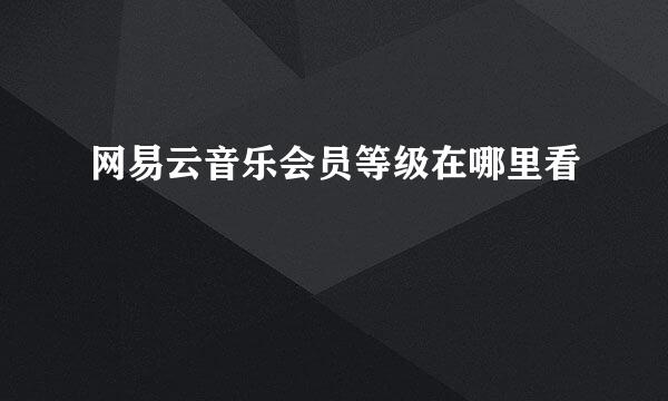网易云音乐会员等级在哪里看