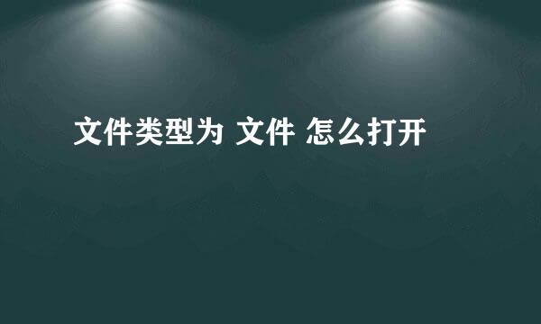 文件类型为 文件 怎么打开