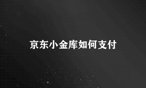 京东小金库如何支付