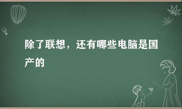 除了联想，还有哪些电脑是国产的