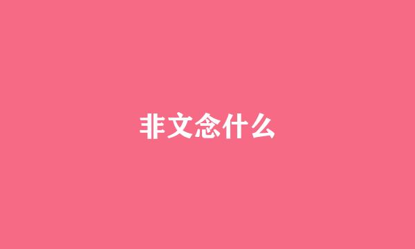 非文念什么