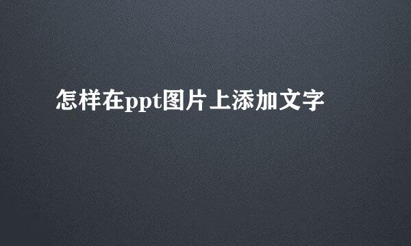怎样在ppt图片上添加文字