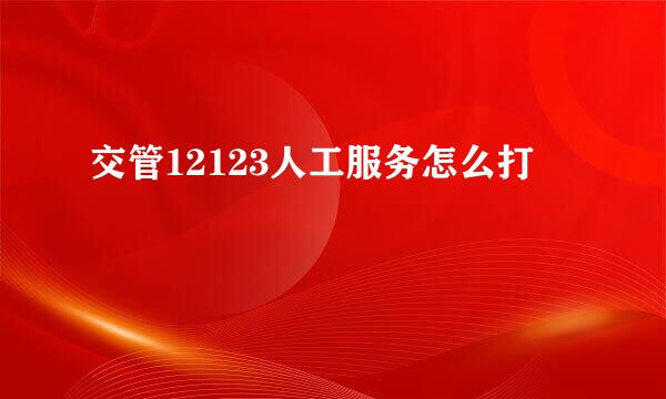 交管12123人工服务怎么打