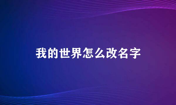 我的世界怎么改名字