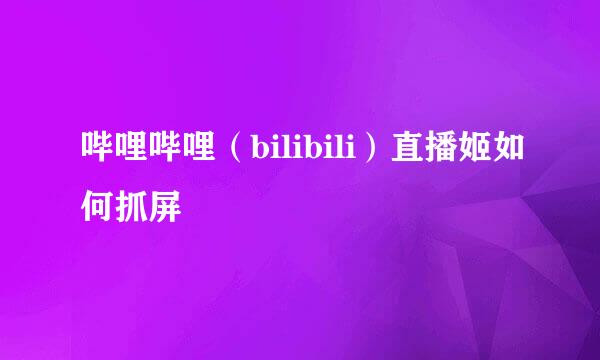 哔哩哔哩（bilibili）直播姬如何抓屏